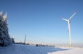 Single wind turbine in winter Royalty Free Stock Photo