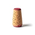 Single wine cork with red top on white background Royalty Free Stock Photo