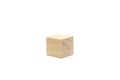 Single wooden block on a white background