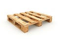 Single wooden pallet isolated on white background. Generative AI Royalty Free Stock Photo