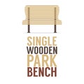 Single Wooden Park Bench On White Background Royalty Free Stock Photo