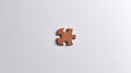 Single Wooden Puzzle Piece Isolated on White Background Royalty Free Stock Photo