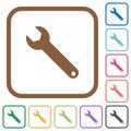 Single wrench simple icons
