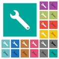 Single wrench square flat multi colored icons Royalty Free Stock Photo
