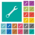 Single wrench square flat multi colored icons Royalty Free Stock Photo