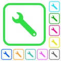 Single wrench vivid colored flat icons