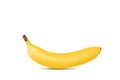 Single yellow banana isolated against a white background Royalty Free Stock Photo