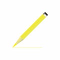 Single yellow graphite pencil 3D with eraser school office supply object