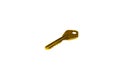 Single yellow key isolated on white Royalty Free Stock Photo