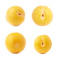 Single yellow mirabelle plum isolated Royalty Free Stock Photo