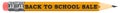 Single yellow pencil with Back to School Sale in engraved text