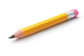 Single Yellow Pencil on White Background Royalty Free Stock Photo