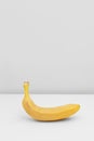 Single yellow ripe banana isolated on white background. Fiber fruits Royalty Free Stock Photo