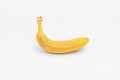 Single yellow ripe banana isolated on white background. Fiber fruits Royalty Free Stock Photo
