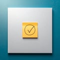 Goal Achieved Simple Checkmark Icon on a Sticky Note Royalty Free Stock Photo