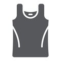 Singlet glyph icon, clothes and casual, shirt sign, vector graphics, a solid pattern on a white background.