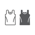 Singlet line and glyph icon, clothes and casual, shirt sign, vector graphics, a linear pattern on a white background.