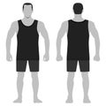 Singlet man template front, back views Royalty Free Stock Photo