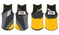 Singlet running sports design vector template