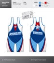 Singlet vector template. Wrestling tricot design template Royalty Free Stock Photo