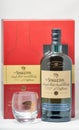 Singleton single malt Scotch whisky bottle closeup on white background Royalty Free Stock Photo