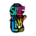 Singlish Lah inscribed in singaporean merlion sillhoette Royalty Free Stock Photo