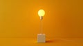 A Singular Illuminated Table Lamp.AI generated image Royalty Free Stock Photo