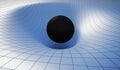 Singularity of blackhole and wormhole caused by gravity of massive black hole. 3D rendered illustration Royalty Free Stock Photo