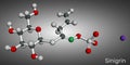 Sinigrin, allyl glucosinolate molecule. Glucosinolate from family of glucosides, found in plants of the family Brassicaceae.