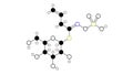 sinigrin molecule, structural chemical formula, ball-and-stick model, isolated image allyl glucosinolate