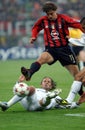 Sinisa Mihajlovic and Herman Crespo in action during the match