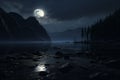 Sinister Moonlit Lake A sinister lake reflecting