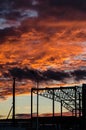 Sinister scarlet sky at sunset