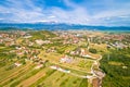 Sinj. Town of Sinj and Cetinaka Krajina panoramic view Royalty Free Stock Photo