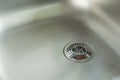 A Sink With Chrome Drain Strainer / Sink Strainer Royalty Free Stock Photo