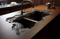 Sink faucet kitchen counter. Generate ai