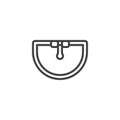 Sink with faucet top view line icon