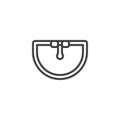 Sink with faucet top view line icon