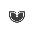 Sink with faucet top view vector icon