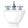 Sink icon, container for kitchen, with taps to supply water Royalty Free Stock Photo