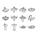 Sink icon set