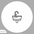 Sink vector icon sign symbol Royalty Free Stock Photo