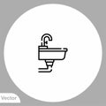 Sink vector icon sign symbol Royalty Free Stock Photo