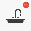 Sink icon. Vector illustration in flat style.