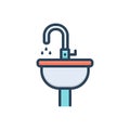 Color illustration icon for Sink, washbasin and bathroom