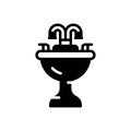 Black solid icon for Sink, washbasin and washbowl Royalty Free Stock Photo