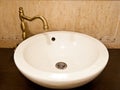 Ceramic sink inside bathroom