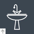 Sink line icon