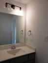 Sink and mirror of bathroom in a new house TX USA Royalty Free Stock Photo