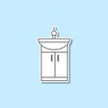 Sink sticker icon. Simple thin line, outline vector of web icons for ui and ux, website or mobile application Royalty Free Stock Photo